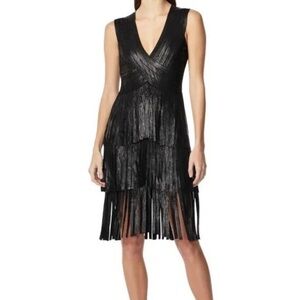 IN SEARCH OF!! Herve Leger Black Fringe Midi Dress